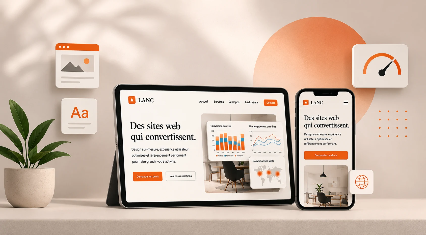 Création de sites web qui convertissent — design sur-mesure LANCI agence Tunisie